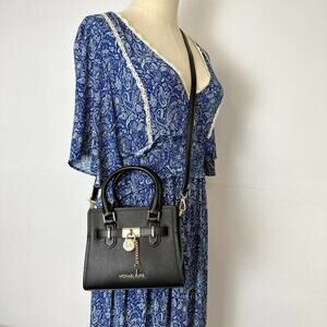 Michael Kors 35H3GHMC0L Hamilton XS Satchel Xbody Leather BLACK